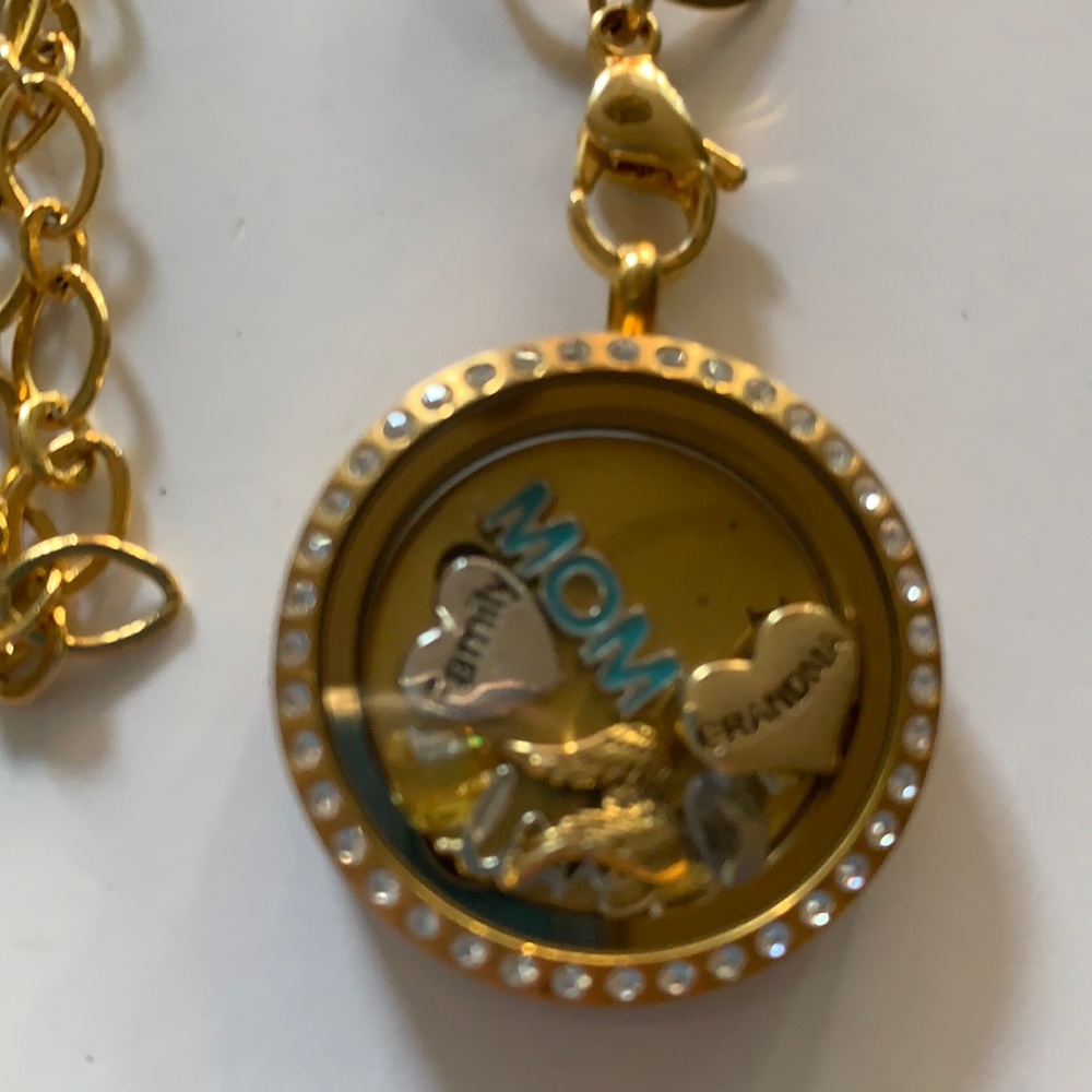 Origami owl locket charms chain mom charms